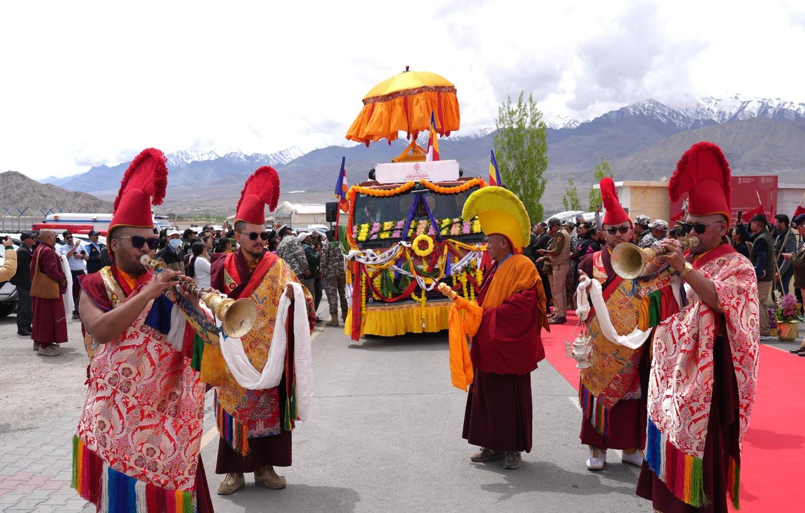 Holy bone relics of Tathagata Buddha arrive in Leh, amid deep spiritual fervour