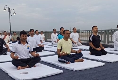 Special Yoga session held at serene Tawi Riverfront