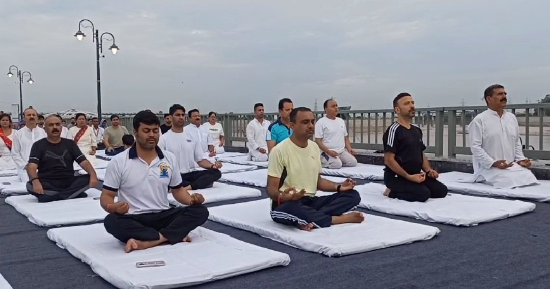Special Yoga session held at serene Tawi Riverfront