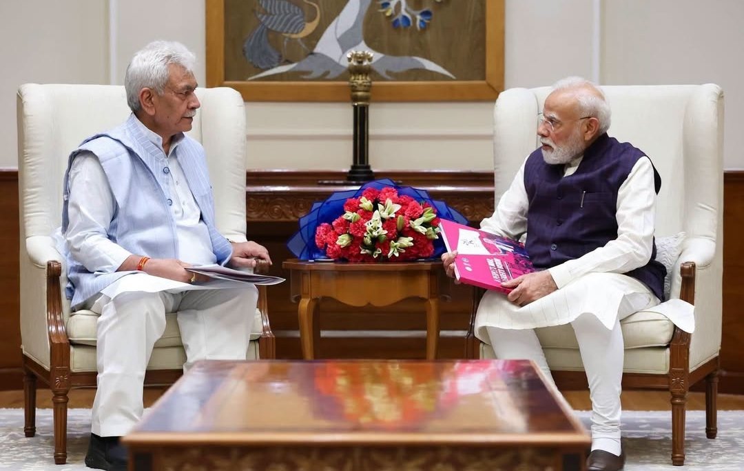 JK LG Manoj Sinha briefs PM on security
