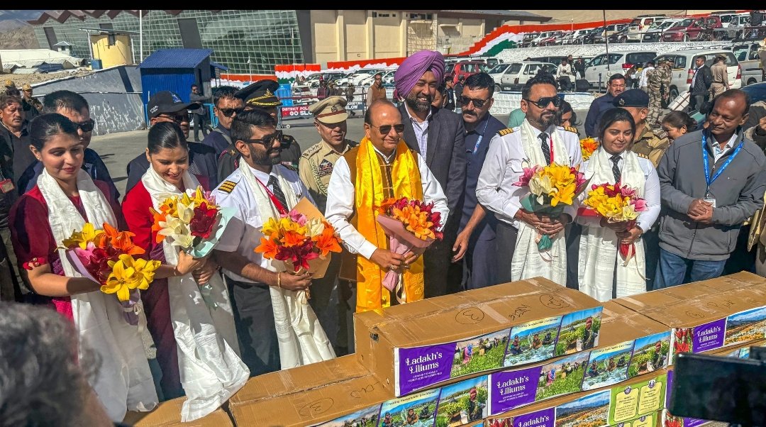 L-G VK Saxena flags off the first consignment of Ladakh-grown Lilium for national flower markets